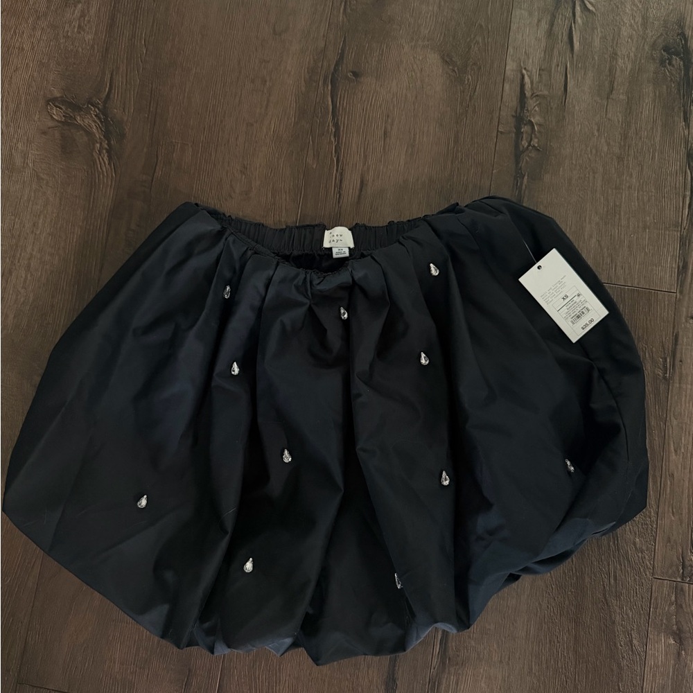 a new day Black Mini Skirt with Droplet Embellishments